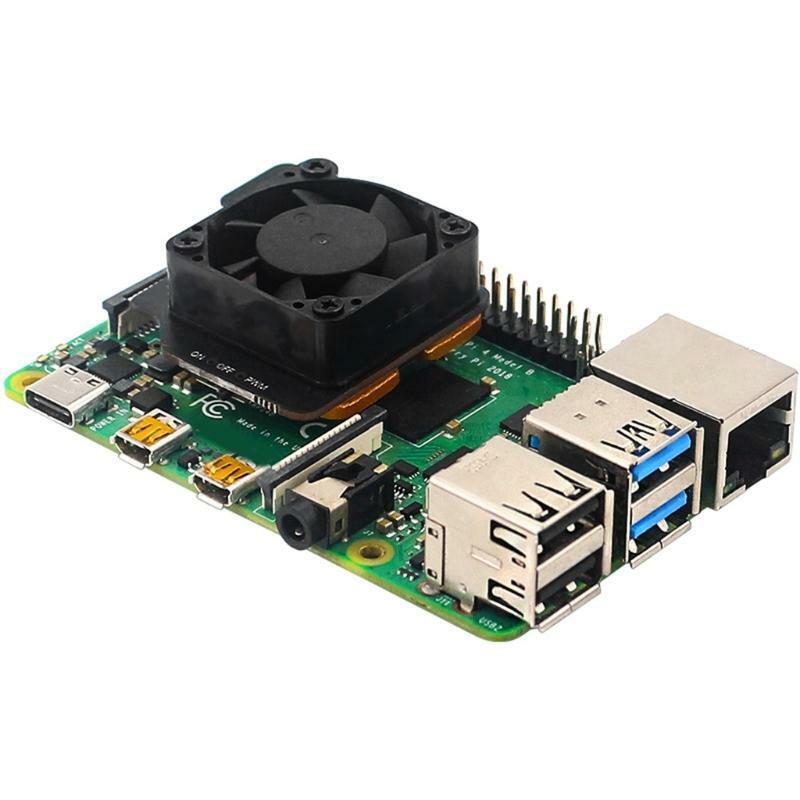 Speed Control Cooling Fan Pure Copper Metal Bottom Heatsink Fan for RPi 4B/3B+3B