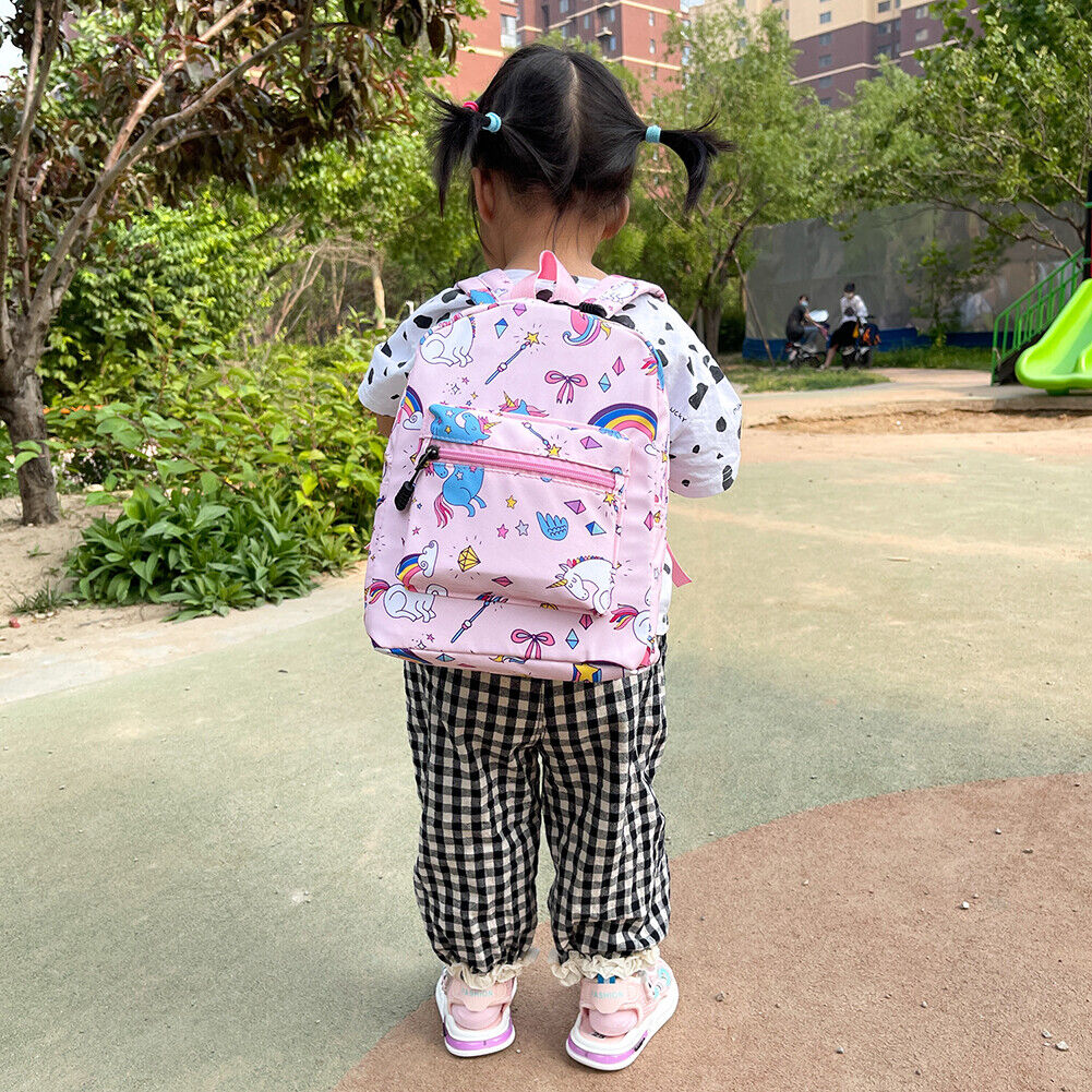 Fashion Girls Canvas Cartoon Print Backpack Casual Small Handbags (Pink)