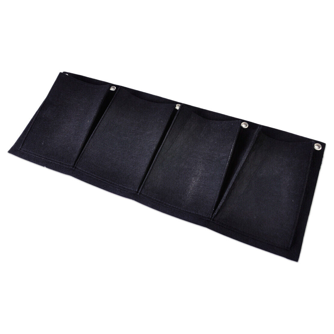 4 Pocket Black Horizontal Planter Bag Indoor Outdoor Hang Balcony Herb Garden Li
