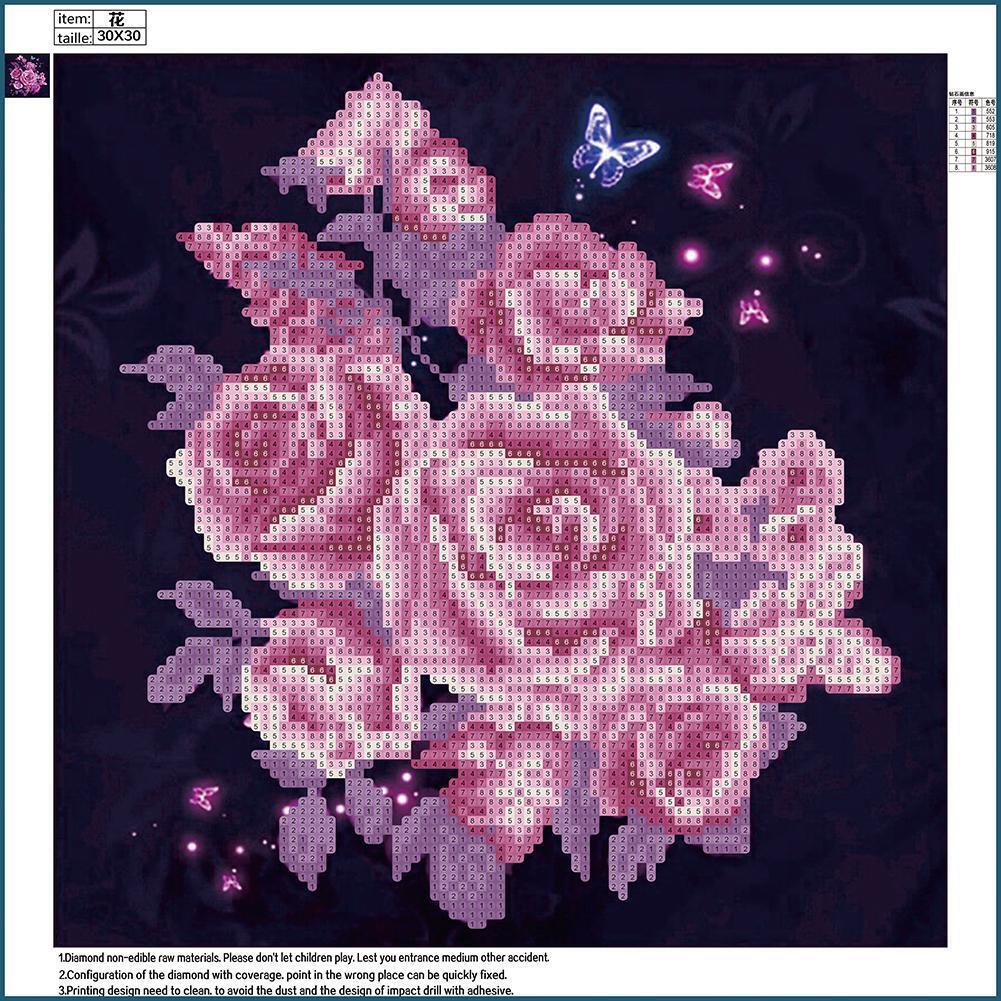 Pink 5D DIY Flower Diamond Painting Embroidery Cross Stitch Home Decor Gift