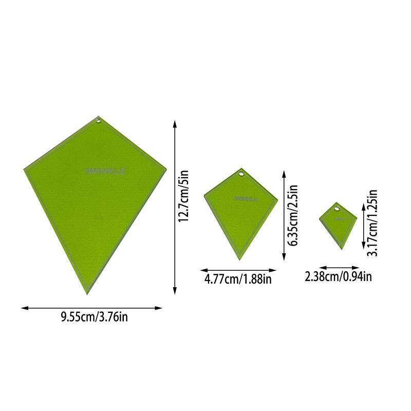 Sewing Template Ruler Set Art DIY Tool for Pillow Quilt Coaster Cushion 3 Set