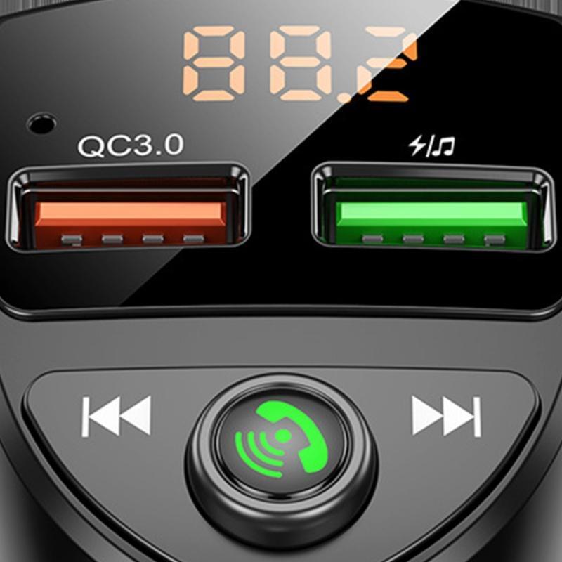 TYPE-C 5V Car Mp3 Player FM Transmitter Dual Digital Display for 12-24V Cars