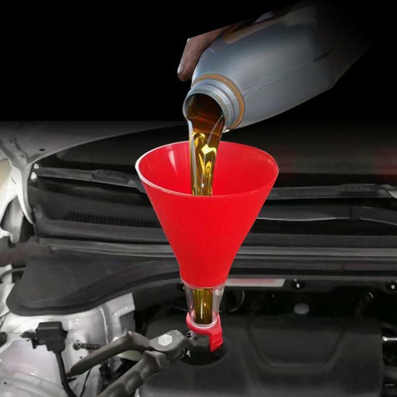 Universal Car Engine Oil Funnel Adjustable Gasoline Tools Filling Accessories