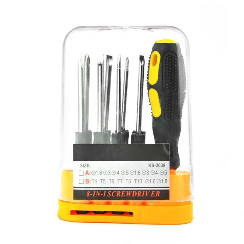 8 in 1 Screwdriver Set Cr-V Steel Slotted/Cross Screwdrivers for Household Home