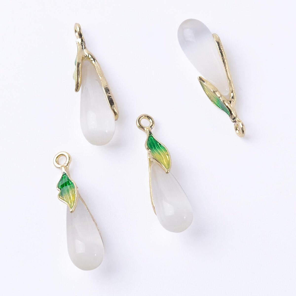 10x Teardrop Earring Charm Pendants for Handmade Key Rings Jewelry Making