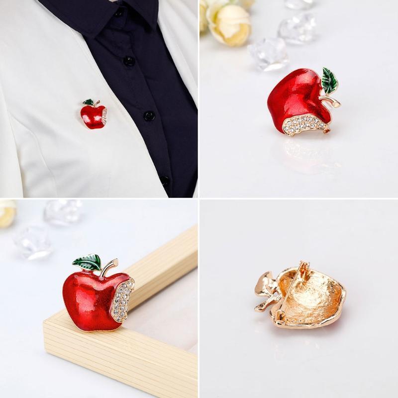 New Year Christmas Fruit Brooch Corsage Gift Rhinestone Banquet Scarf Pins Badge