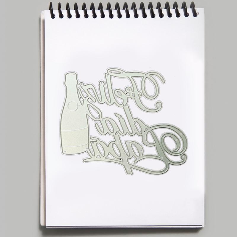 DIY Letter Bottle Cut Dies Stencil for Paper Cards Art Crafts Party Decorative