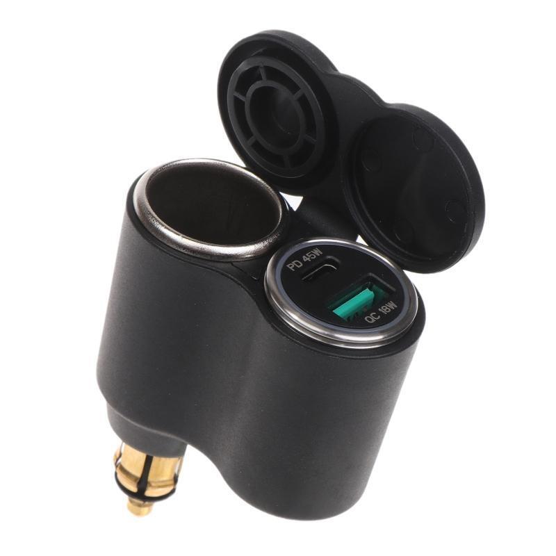 QC3.0 PD Charger Socket 12V CigaretteLighter with Blue LED forBMW Motorcycle