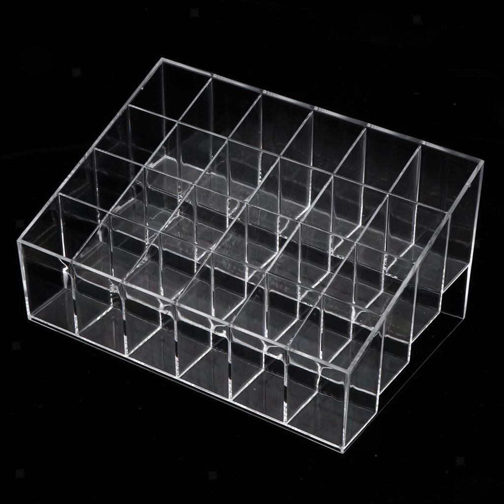 2 Pieces Clear Acrylic 24 Slot  Bottles Display Holder Organizer
