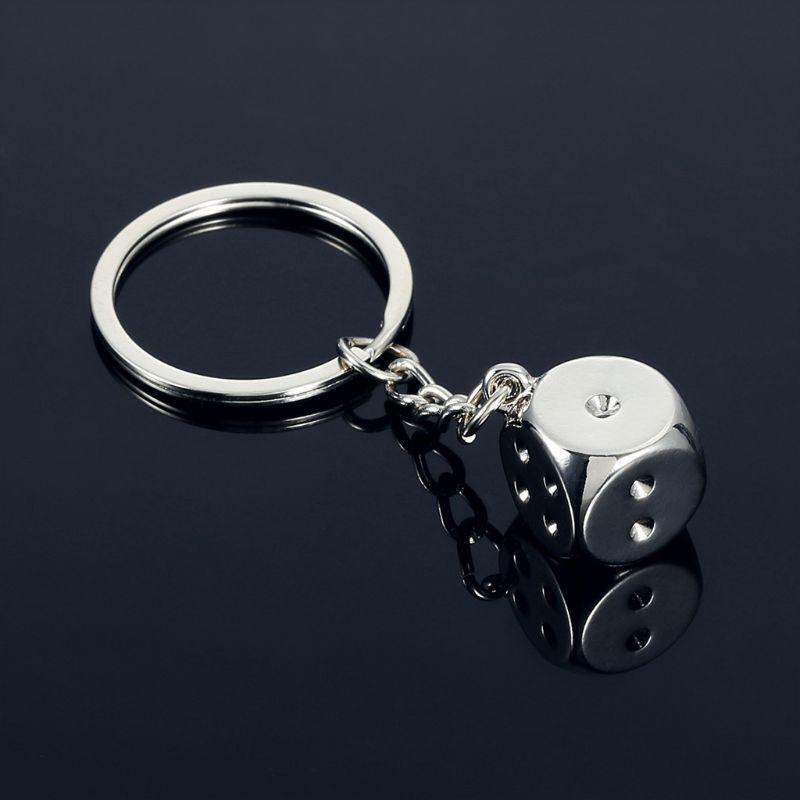 Lucky Dice Metal keychain Jewelry Gifts for Boyfriend Husband Dad