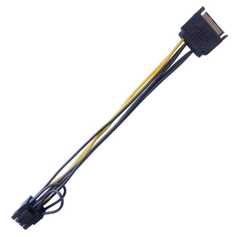 2PCS 20cm Sata to 8-pin PCIe Graphics Card Power Cable Sata 15pin to 8pin PCI-e