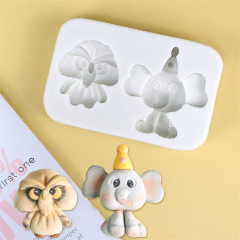 Elephant & Owl Shaped Silicone Mold Fondant Chocolate Mold DIY Baking Tool