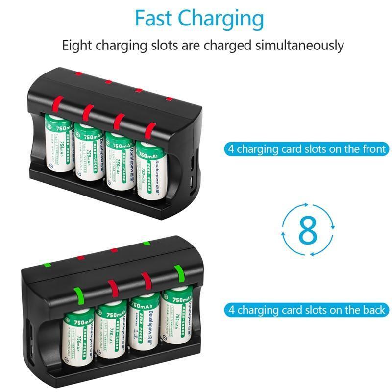 16350/16340 Battery Charger 8 Slots Charger For CR123A 16340 16350 Rechargeable