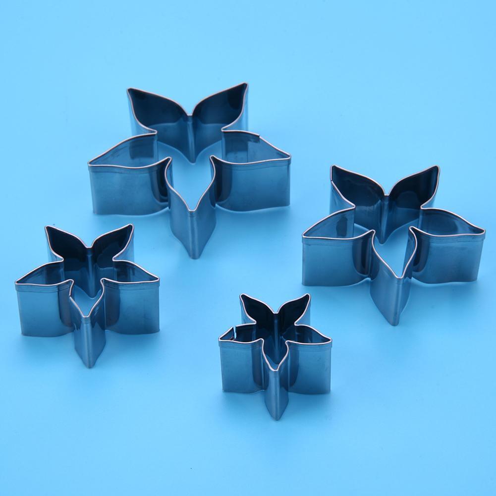 Roses Calyx Fondant Cake Decor Tools Stainless Steel Baking Mold (4pcs)
