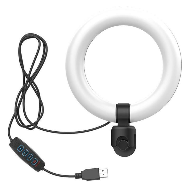 Black Video Fill Light Ring Live Beautifying Light Set 360° Rotation Fill Light