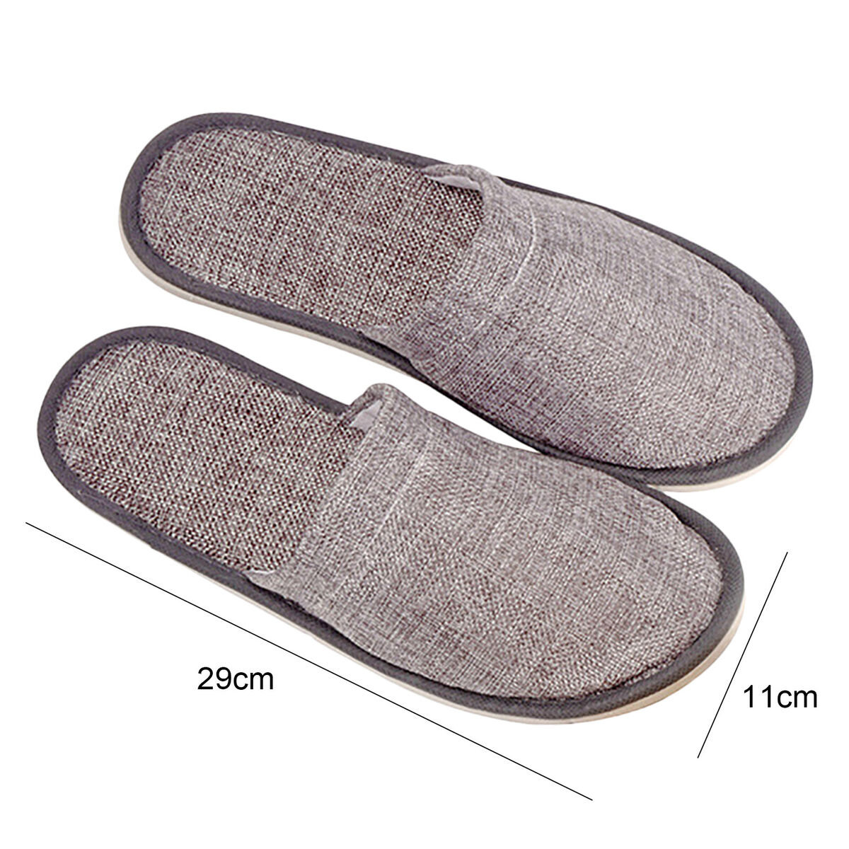 SPA Slippers - Non-slip Closed Toe Slippers for Home Hotel Guest (Grey)