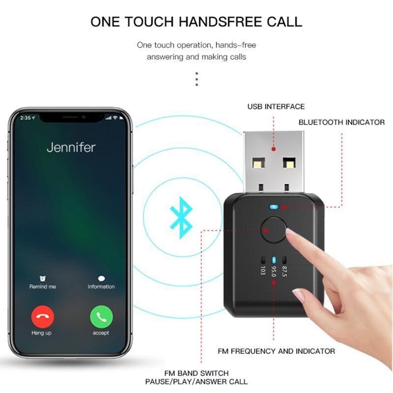 Car Wireless FM Transmitter Bluetooth-compatible 5.1 Radio Modulator Noise Free