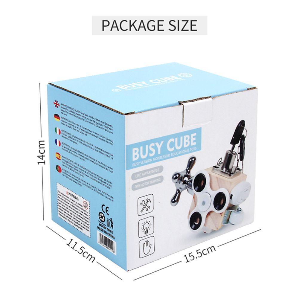 Training Montessori Sensorial Game Wood Busy Board Unlock Blocks Early Learning