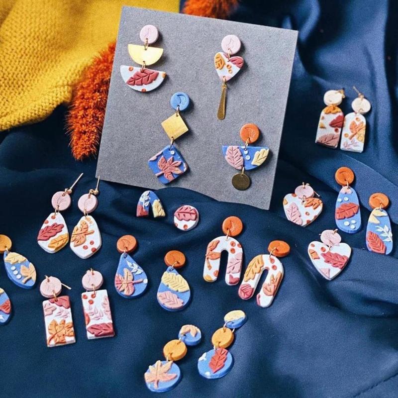 36Pcs Polymer Clay Cutters 40 Circle Shape Cutters with Earring Hooks Earplugs