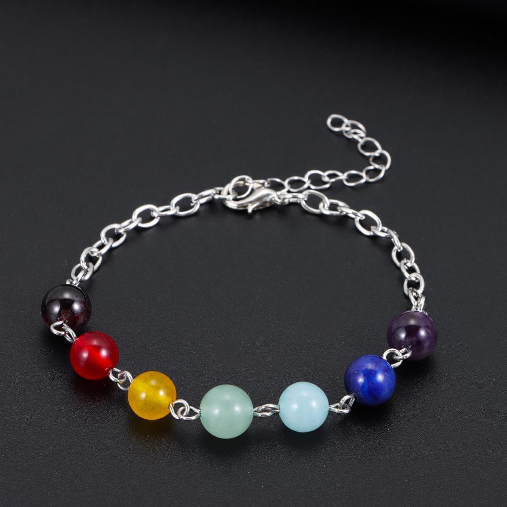 Reiki Agate 7 Chakra Bracelet Natural Stone Natural Stone Bangle Wristbands