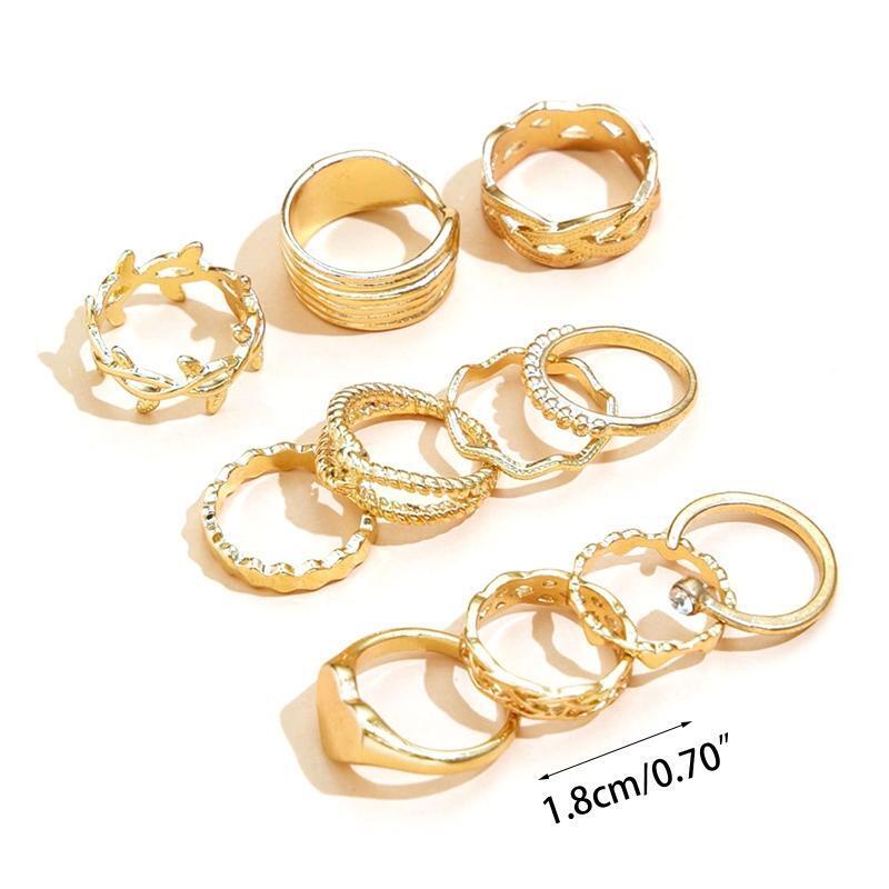 11xAdjustable Open Rings Stackable Thumb Joint Ring for Women Teen Girl Jewelry