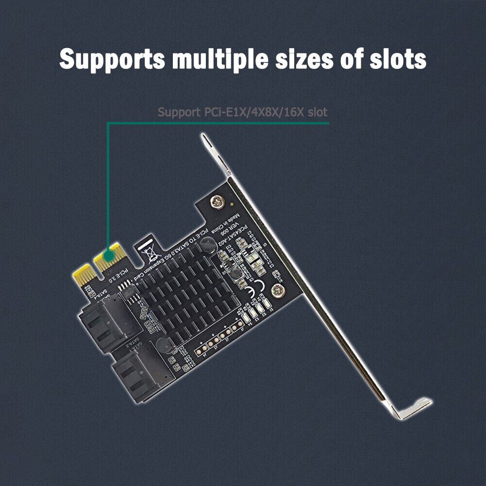 4 Port SATA PCIe Expansion Card 6Gbps SATA to PCI-e 1X 4X Hard Disk Adapter