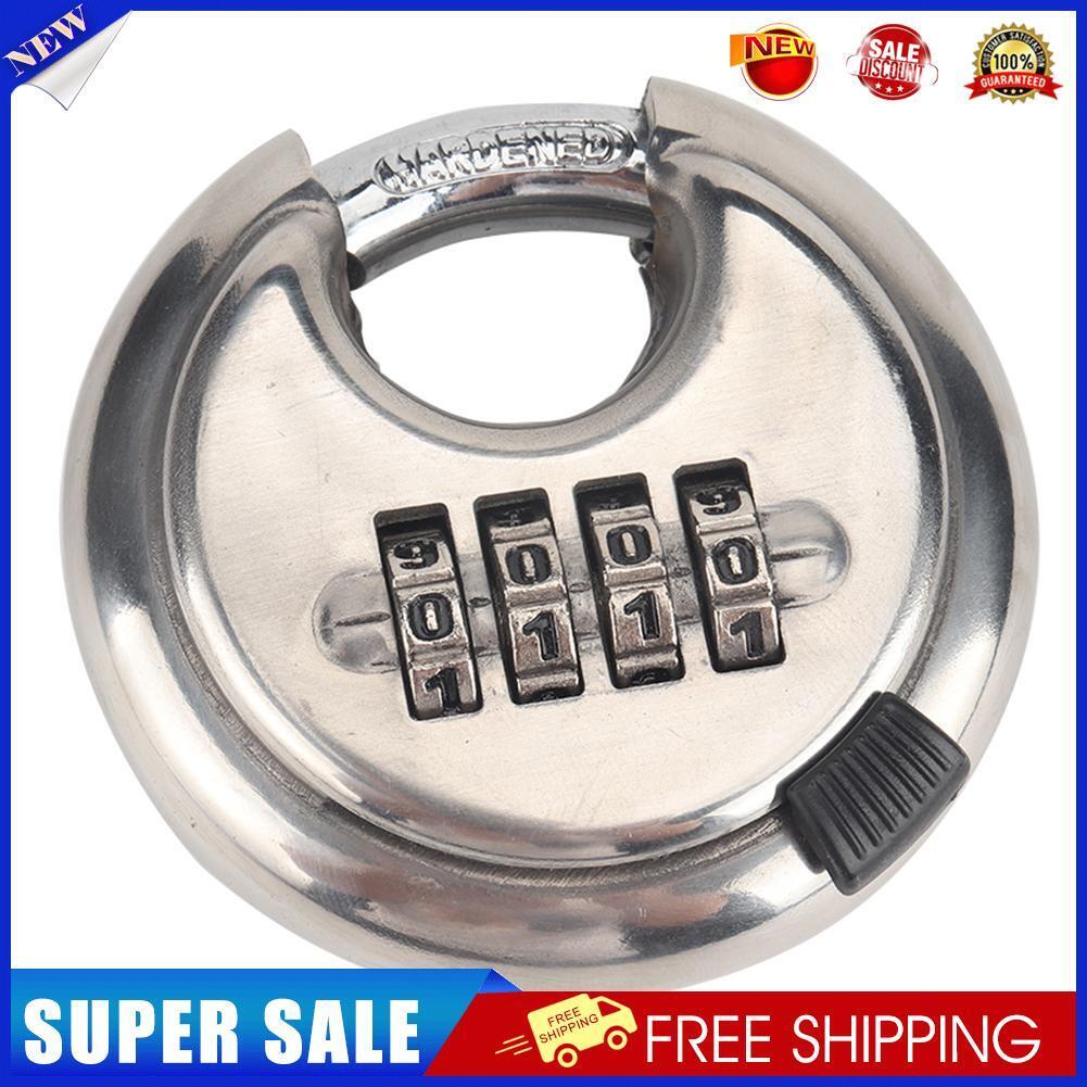 4 Digit Combination Discus Lock Keyless Stainless Steel Disc Padlock 70mm