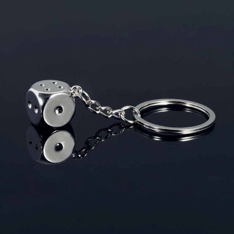 Lucky Dice Metal keychain Jewelry Gifts for Boyfriend Husband Dad