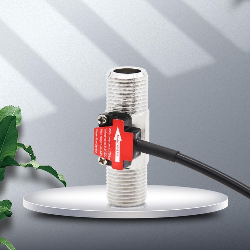 G1/2" Thread Steel Water Flow Sensor Hall Effect Sensor Switch Flow Meter Heater