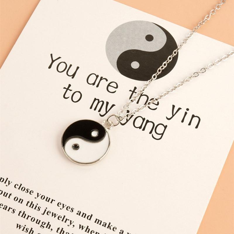 European and American Chinese Style Tai Chi Yin Yang Bagua Card Necklace Gift