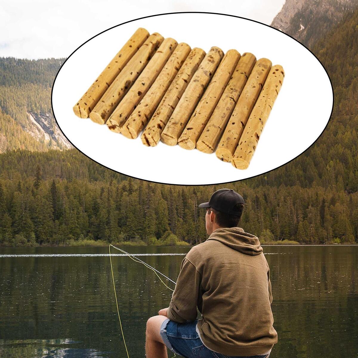 10Pieces Fishing Cork Sticks 8mm Rigs   up  for Fishing