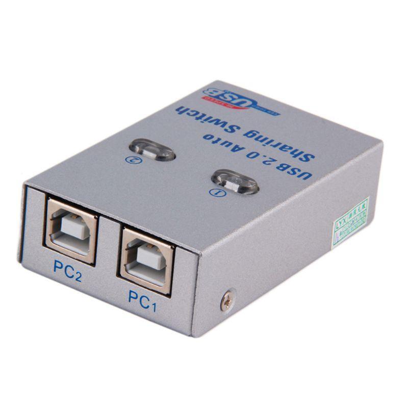 2 Ports USB 2.0 Auto Sharing Switch Hub Splitter Selector Switcher for Printer