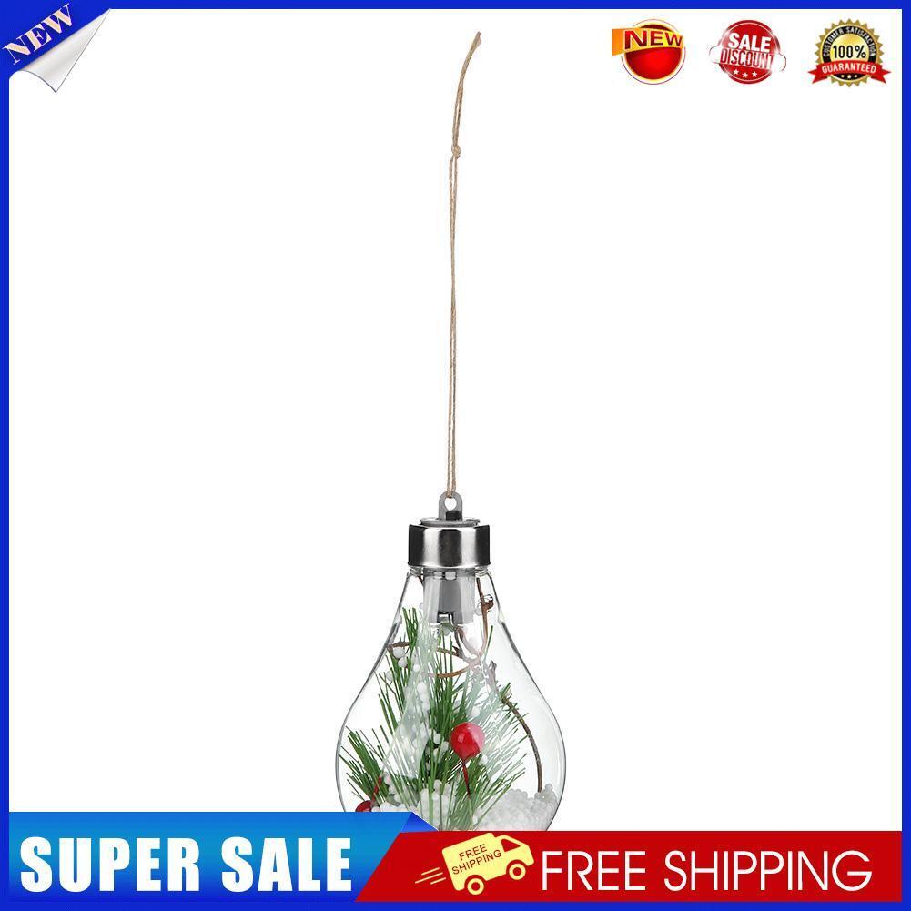 Soft Plastic Clear LED Christmas Light Bulb Ball Tree Hanging Bauble (785-B