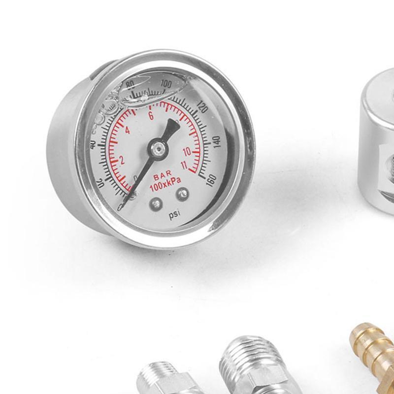Universal Auto 1/8 NPT Fuel Pressure Gauge Liquid Filled Polished Case 0-160 Psi