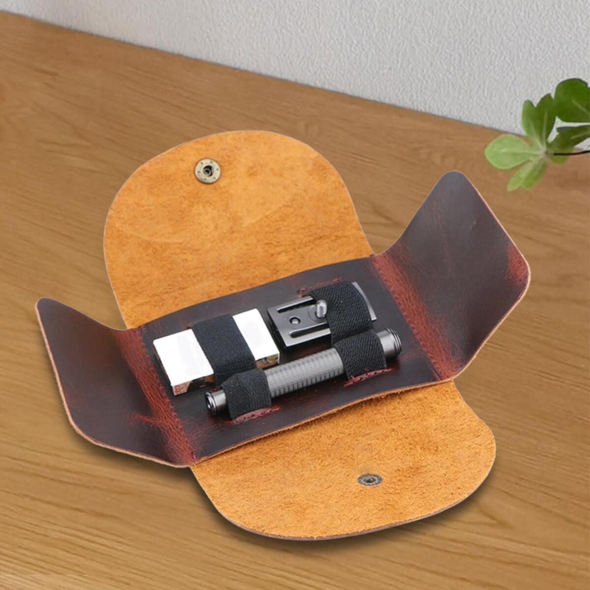 Leather Shaving Protective Case Hygienic for shaver Blades Nail Clipper Men