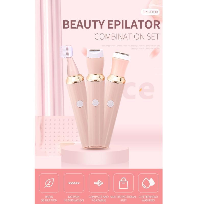 3 in 1 Women Bikini Trimmer Electric Razor Waterproof Body Groomer Kit Easy Use