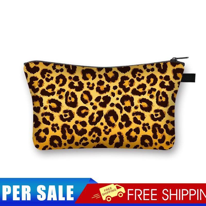 Leopard Printed Hand Hold Travel Storage Cosmetic Bag Toiletry Bag