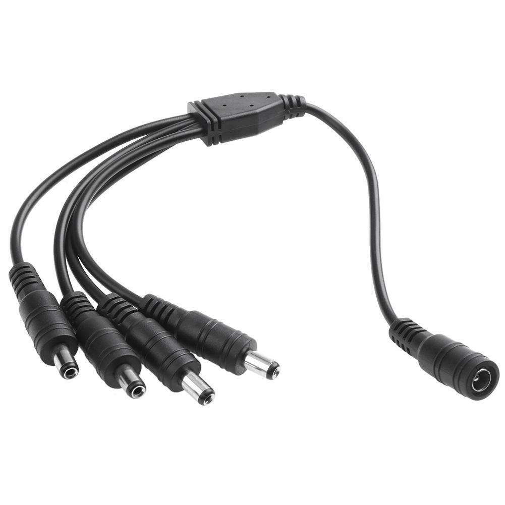 Female to Male DC Power Cord Adapter Cable Splitter for LED Strip (1 to 4)