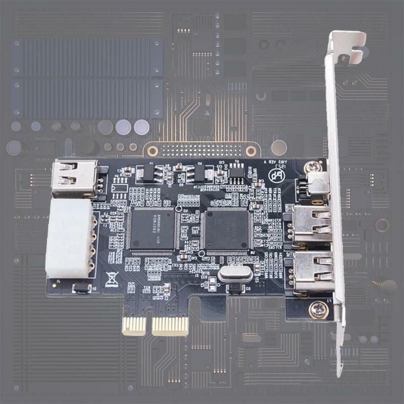 PCI-E 1X to IEEE 1394 DV Video Adapter 1x 4Pin 3x 6Pin Controller Firewire Card