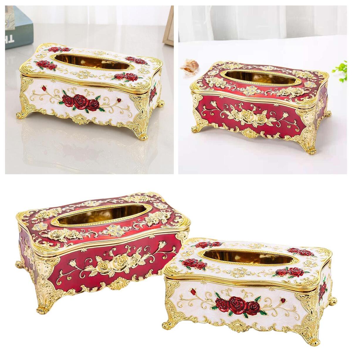 2Pcs Creative Ornate Tissue Box Cover Square Paper Toilet Case Car Holder