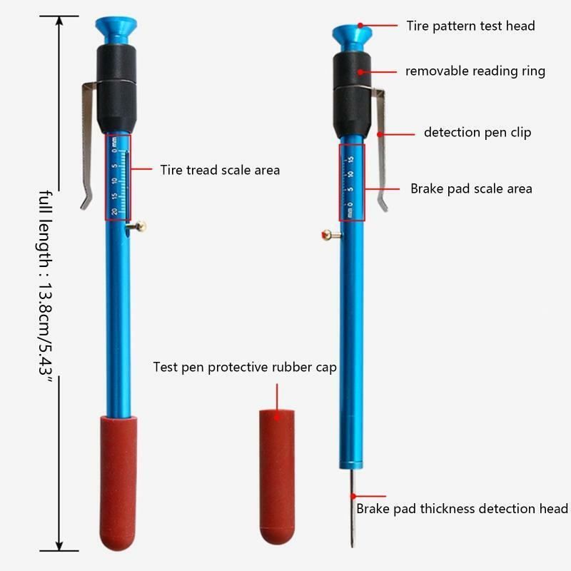 13.8cm/5.4in Brake Pad Measuring Tool Alloy Steel Brake Pad Thickness Gauge