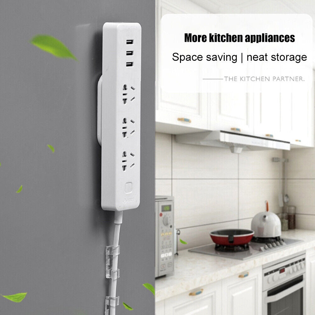 Punch-free Plug Fixer Self-Adhesive Socket Wire Organizer Power Strip Shelf