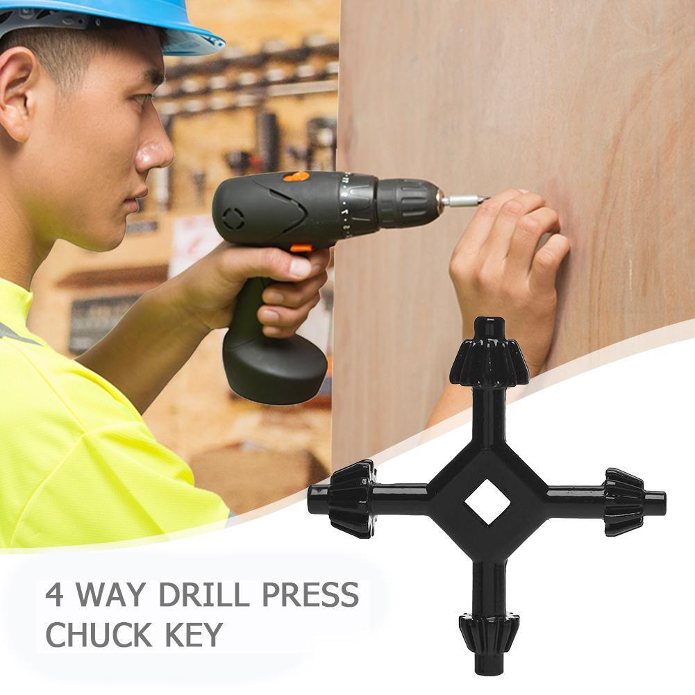 4 Way Drill Bits Press Chuck Key Universal Stainless Steel Combination Tool