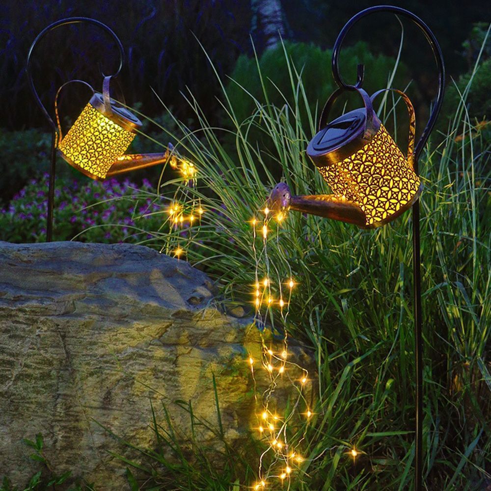 Light Iron Art Waterfall Lamp Kettle Shower Lamp Watering Can String Light