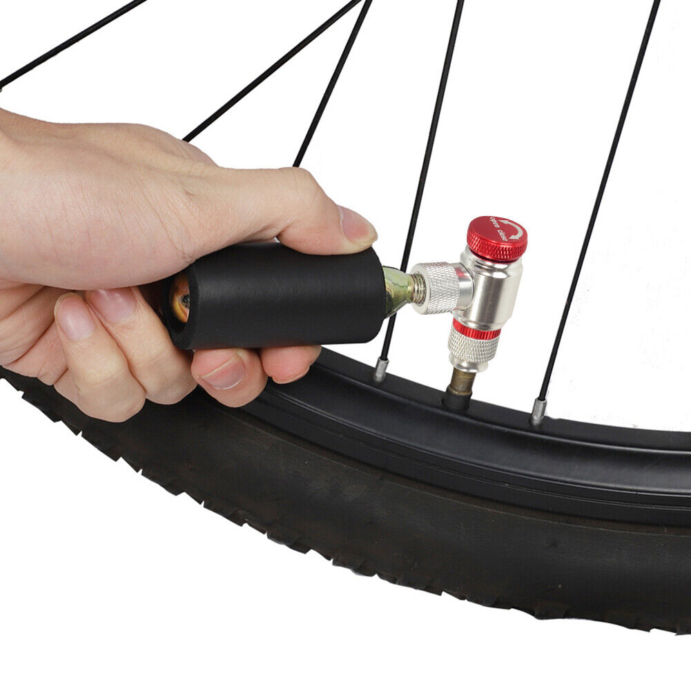 Portable Bicycle CO2 Cylinder Pump Gas Nozzle Fast Inflator Adapter (B)