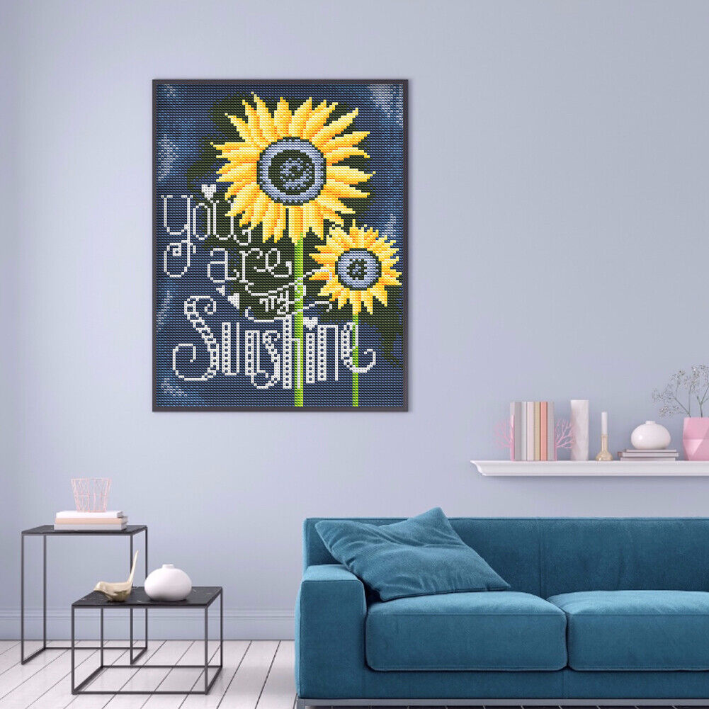 Luminous Diamond Painting Kit Two Sunflowers Full Round Rhinestone Picture