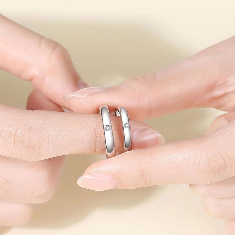 2x/set Bridal Shower Rings Engagement Ring Glitter Fidget Women Rings Alloy