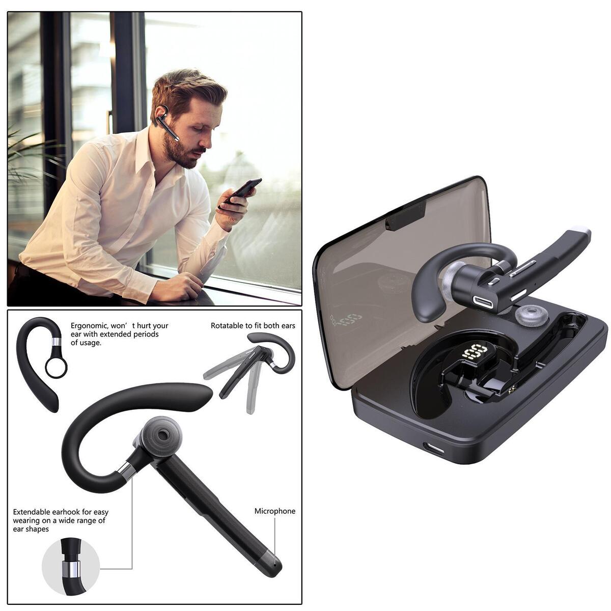 Wireless Headset  Earpiece Business Driving Noise Cancelling Earbud