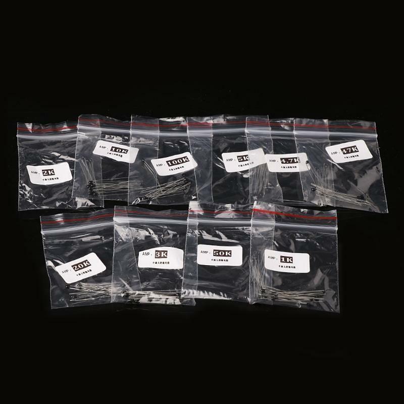 100 Pcs 10 Values Thermistor Temperature 1K 2K 3K 4.7K 5K 10K 20K 47K 50K 100K