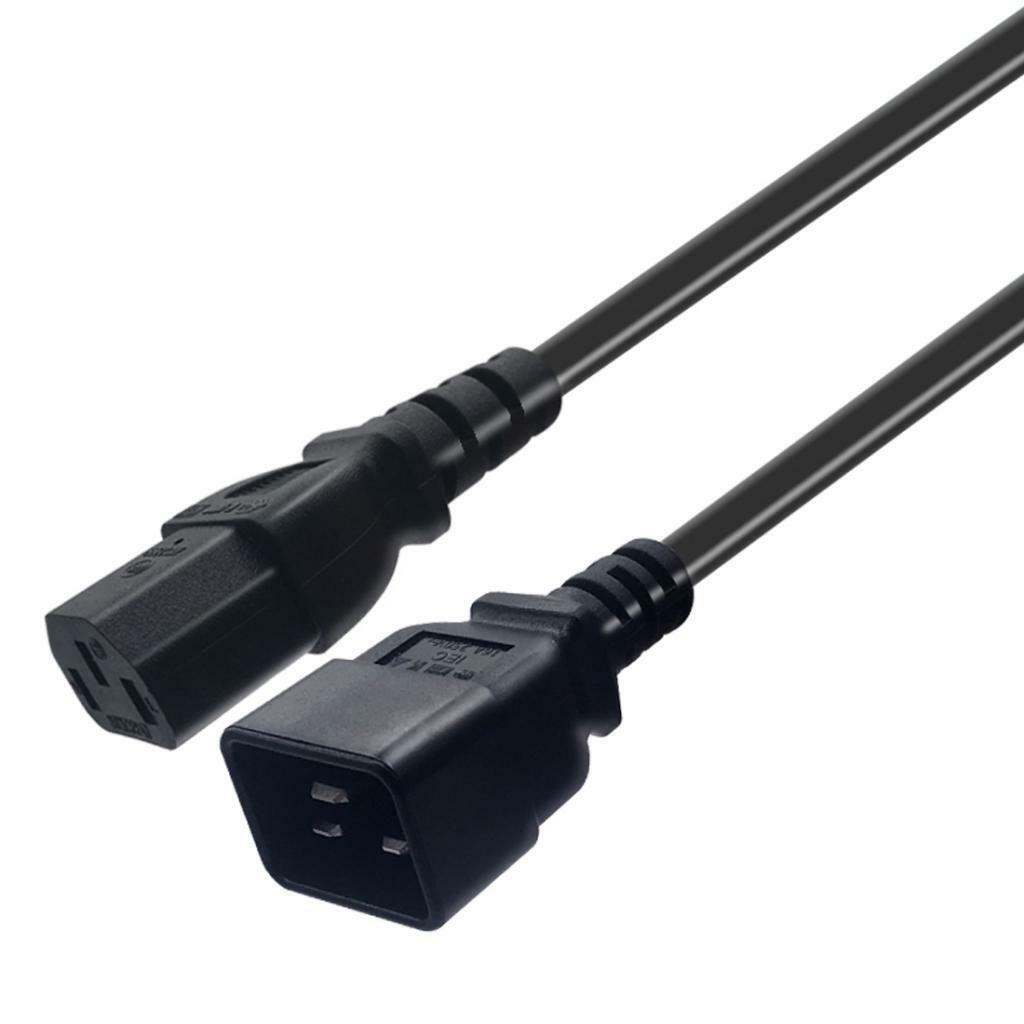 IEC 320 C13 to C20  Extension Cord Adapter for Computer PDU UPS Black